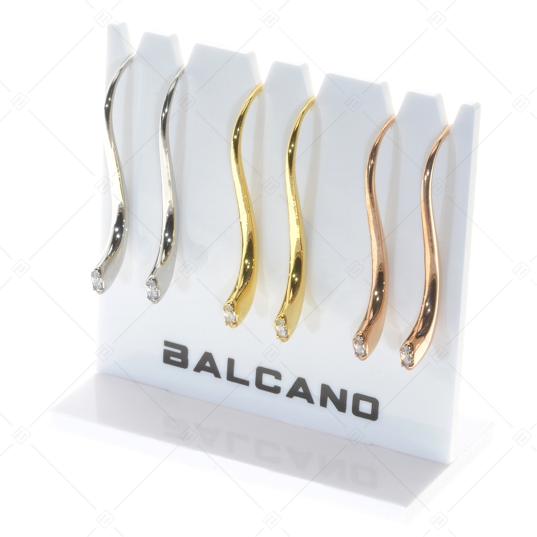 BALCANO - Arco / Curved Earrings With Zirconia Gemstone (141107BC88)