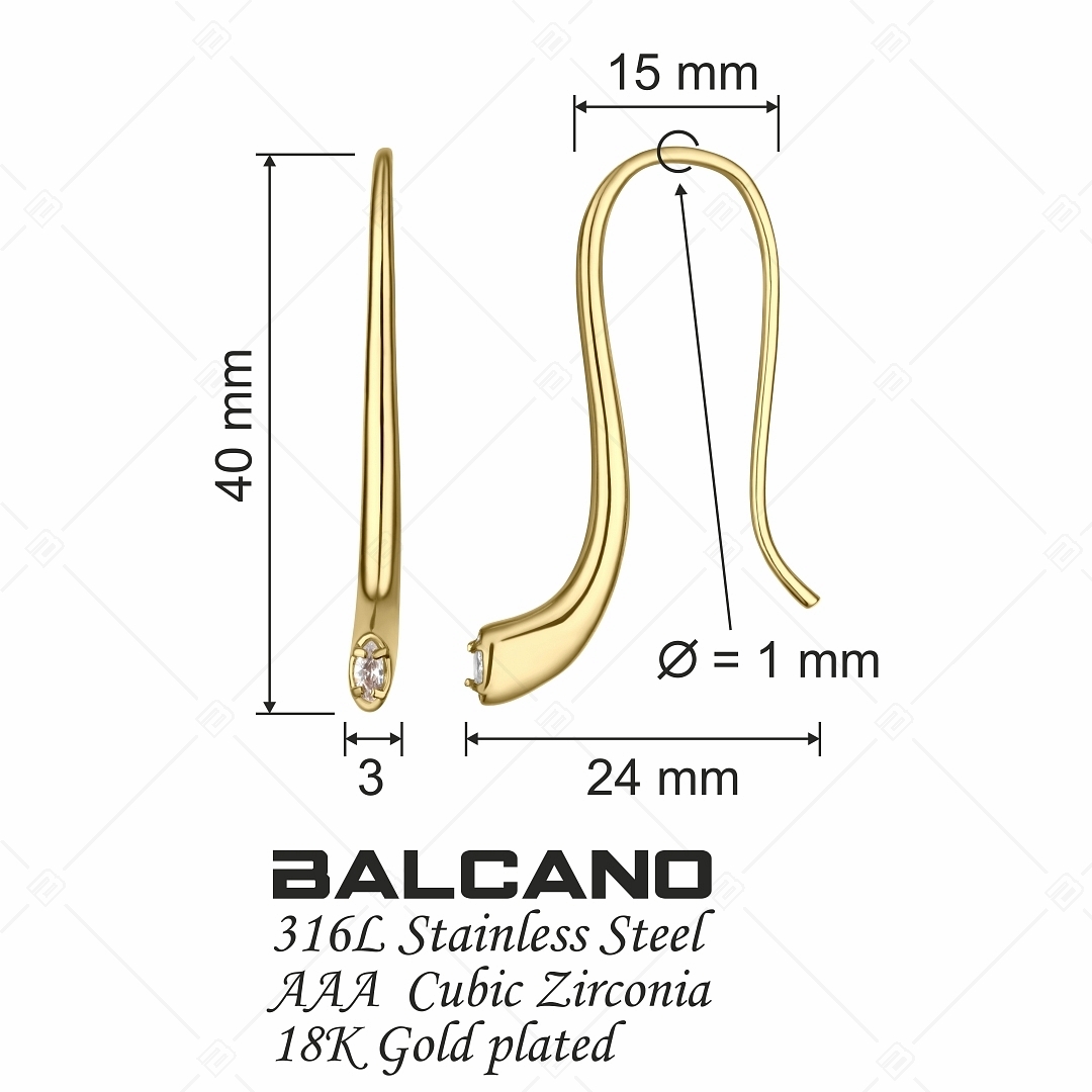 BALCANO - Arco / Boucles d'oreilles uniques en pierre précieuse forme courbée (141107BC88)