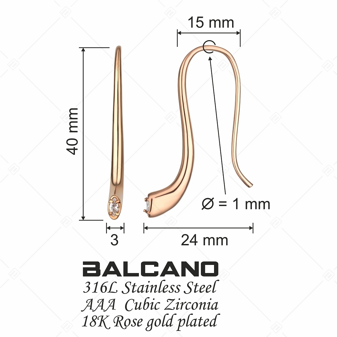 BALCANO - Arco / Boucles d'oreilles uniques en pierres précieuses courbées (141107BC96)