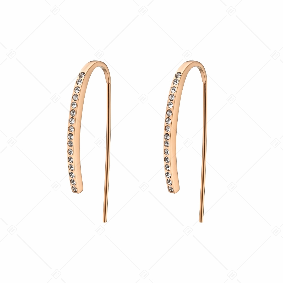 BALCANO - Fortuna / Curved Earrings With Zirconia Gemstones (141108BC96)