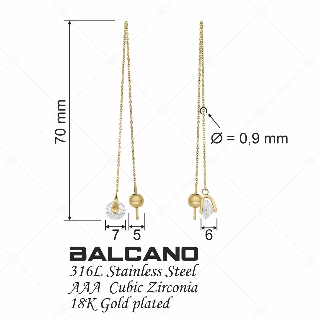 BALCANO - Catena / Drop Earrings With Chain and Zirconia Gemstone (141109BC88)