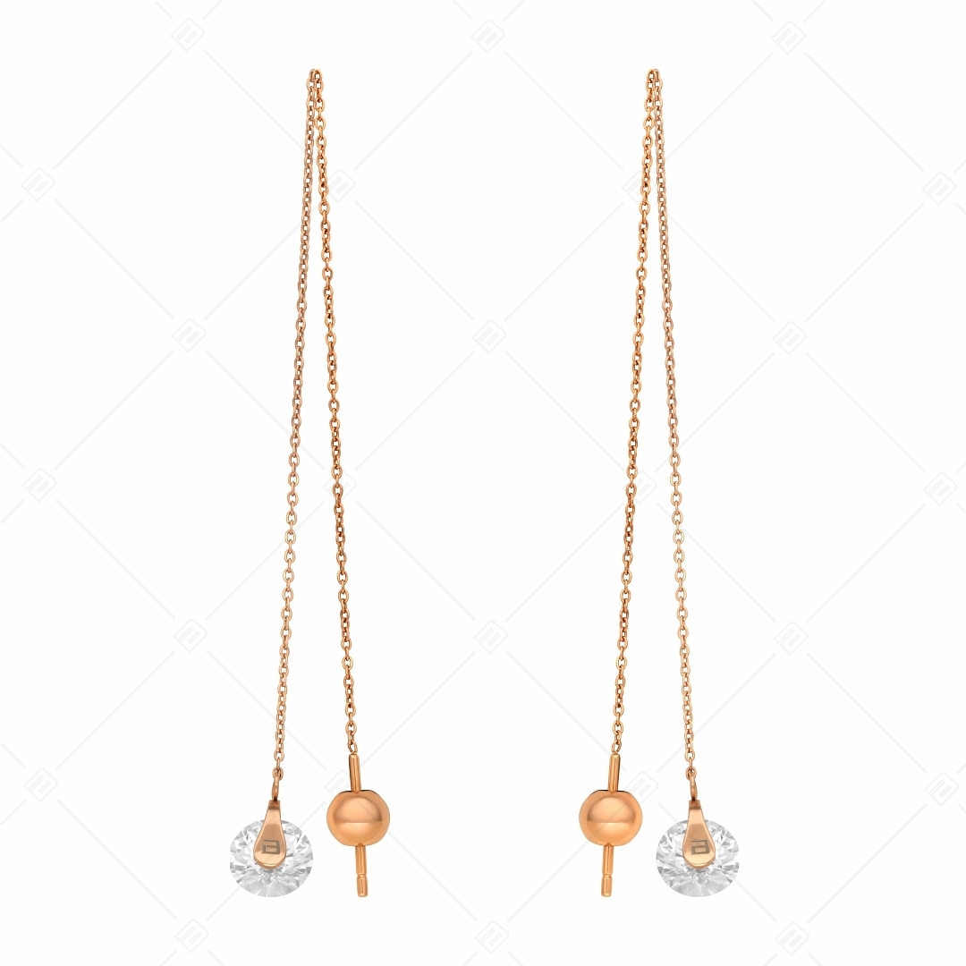 BALCANO - Catena / Drop earrings with chain and zirconia gemstone (141109BC96)