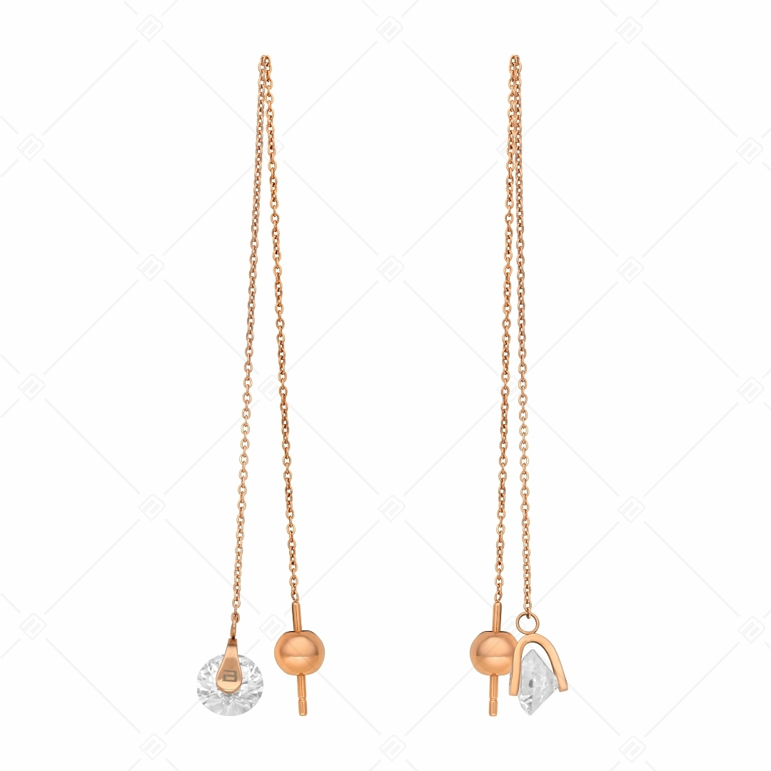 BALCANO - Catena / Drop earrings with chain and zirconia gemstone (141109BC96)