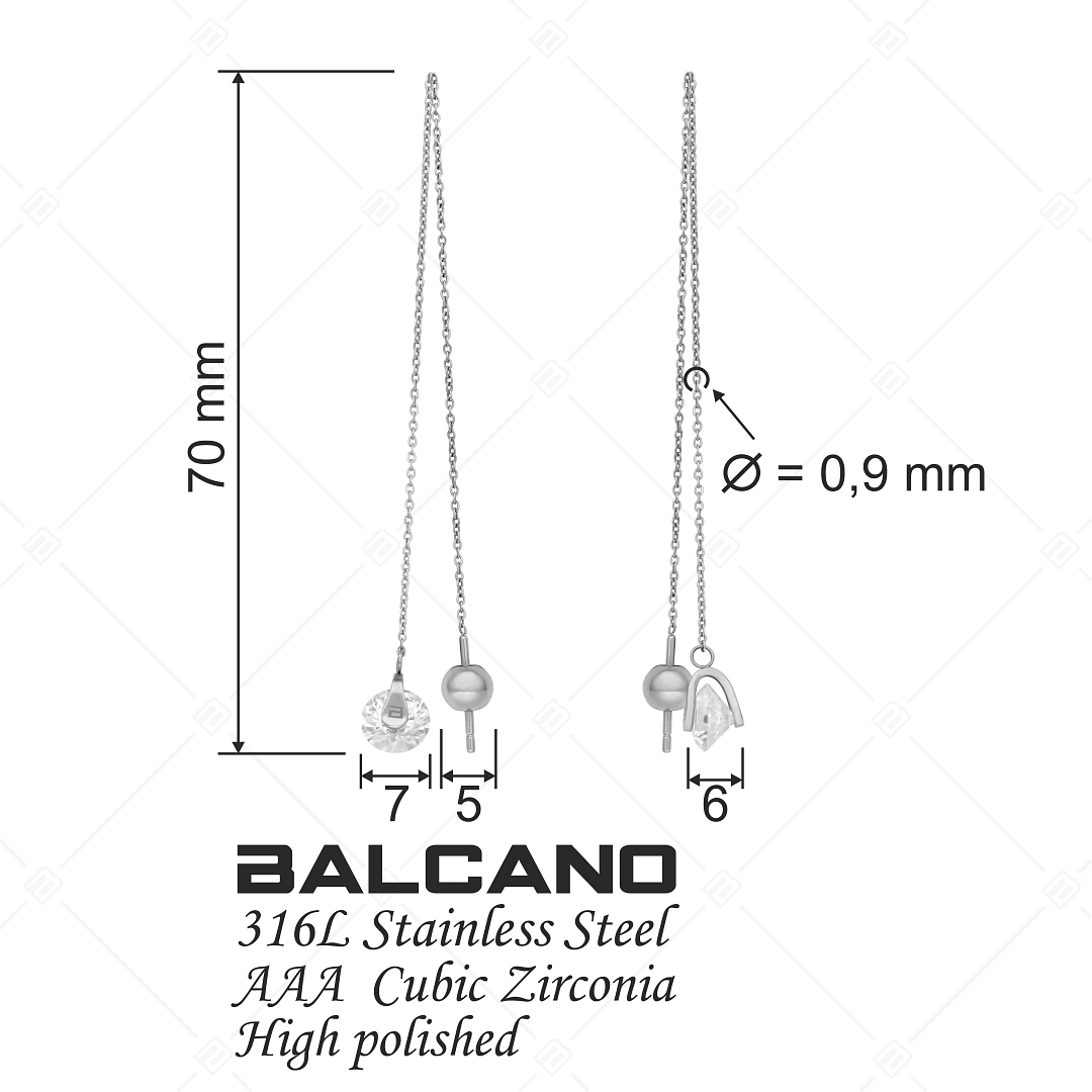 BALCANO - Catena / Tropfenohrringe mit Kette und Zirkonia Edelstein (141109BC97)