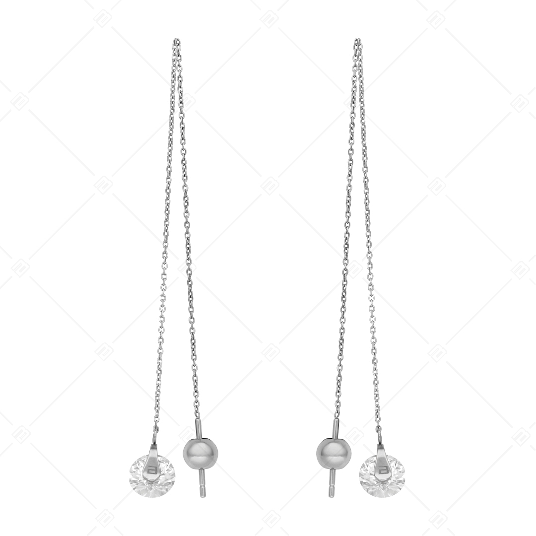 BALCANO - Catena / Drop Earrings With Chain and Zirconia Gemstone (141109BC97)