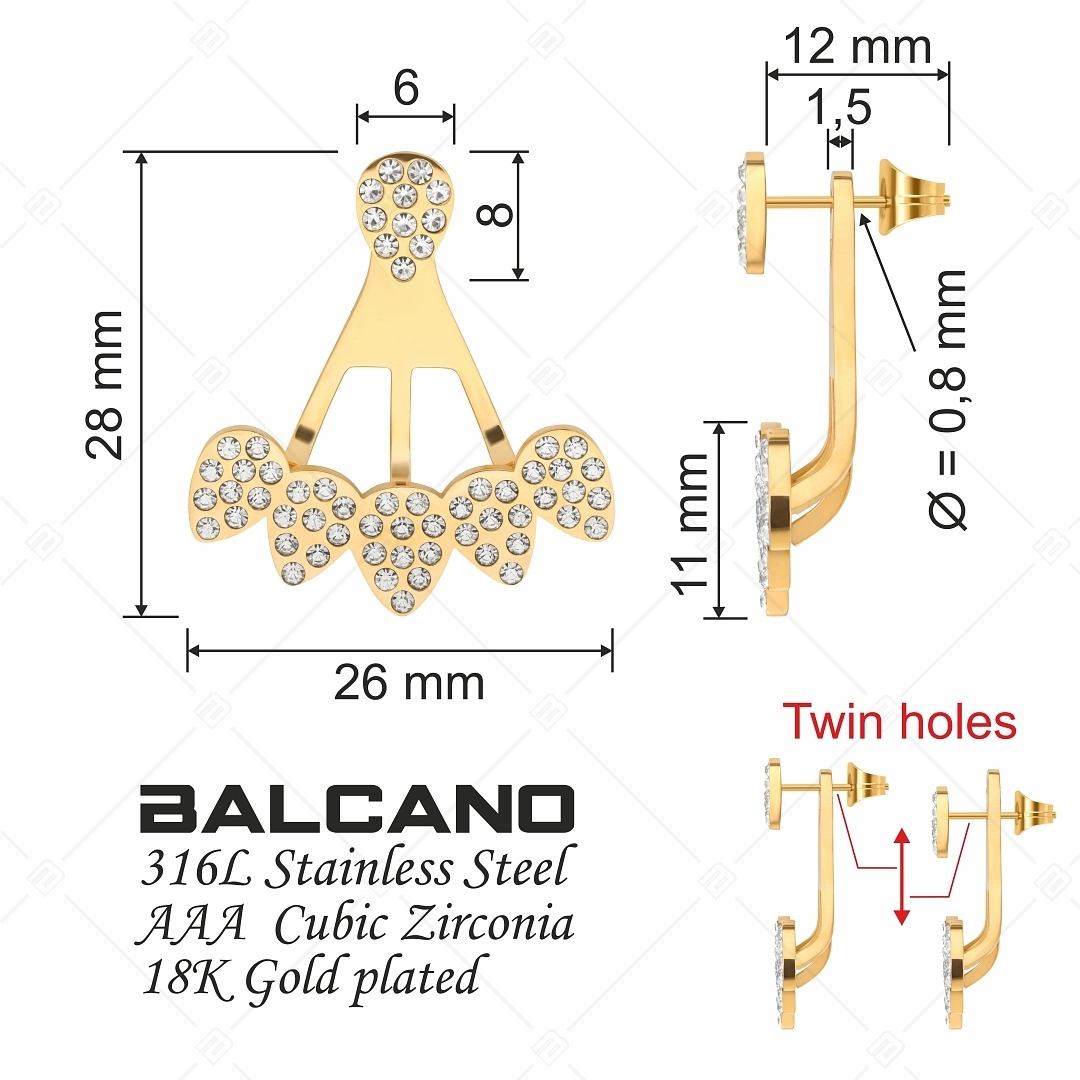 BALCANO - Pavone / Einzigartige zweiteilige Ohrringe Anhänger mit Edelsteinen (141113BC88)