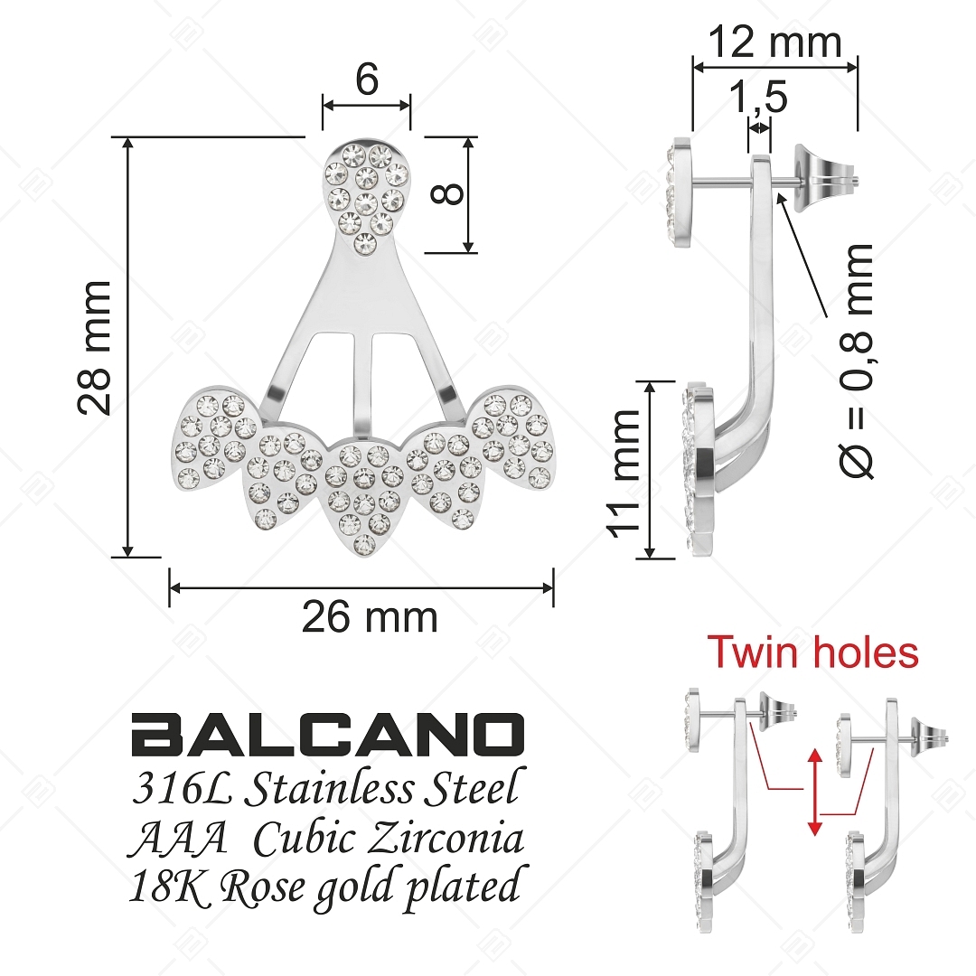 BALCANO - Pavone / Einzigartige zweiteilige Ohrringe Anhänger mit Edelsteinen (141113BC97)
