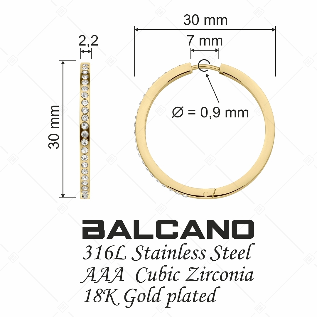 BALCANO - Carina / Hoop earrings with zirconia gemstones (141114BC88)