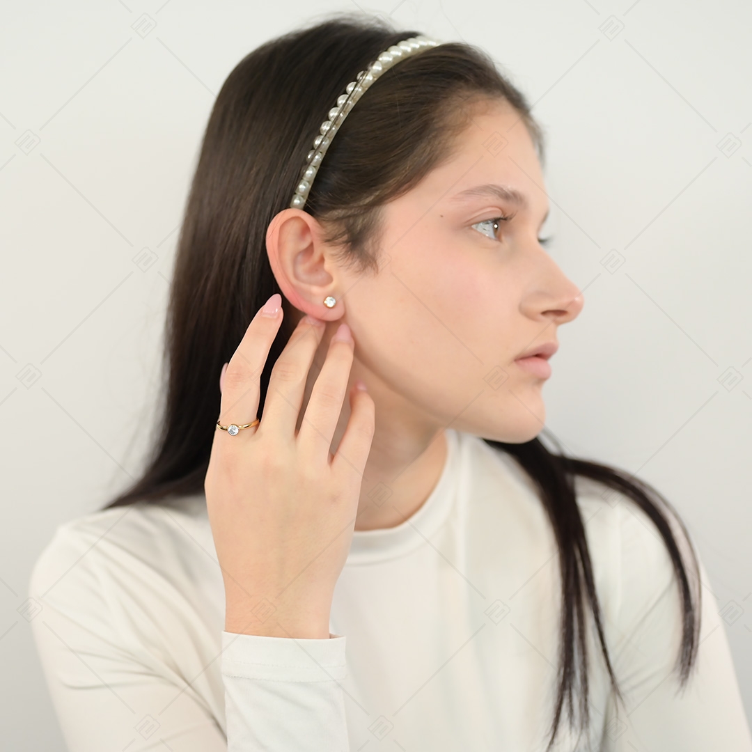 BALCANO - Stella / Round Zirconia Gemstone Earrings (141115BC88)