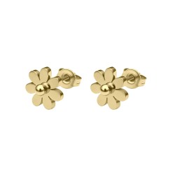 BALCANO - Daisy / Stainless Steel Earrings With Daisy Flower Shape, 18K Gold Plated