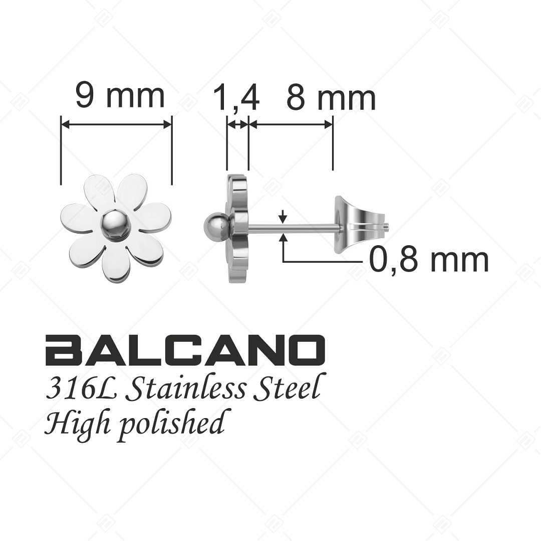 BALCANO - Daisy / Stainless Steel Earrings With Daisy Flower Shape, High Polished (141200BC97)