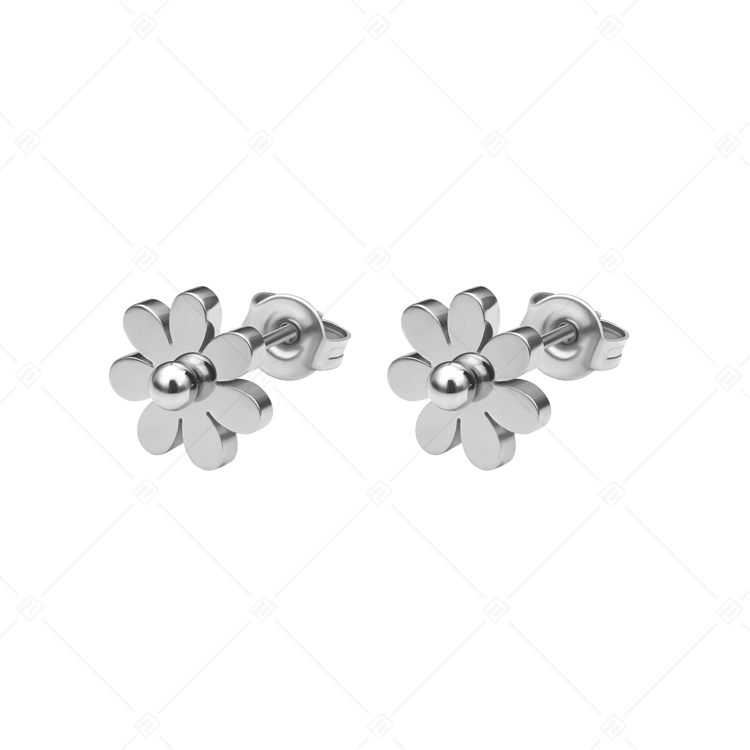BALCANO - Daisy / Boucles d'oreilles en forme de pâquerette en acier inoxydable, avec hautement polie (141200BC97)