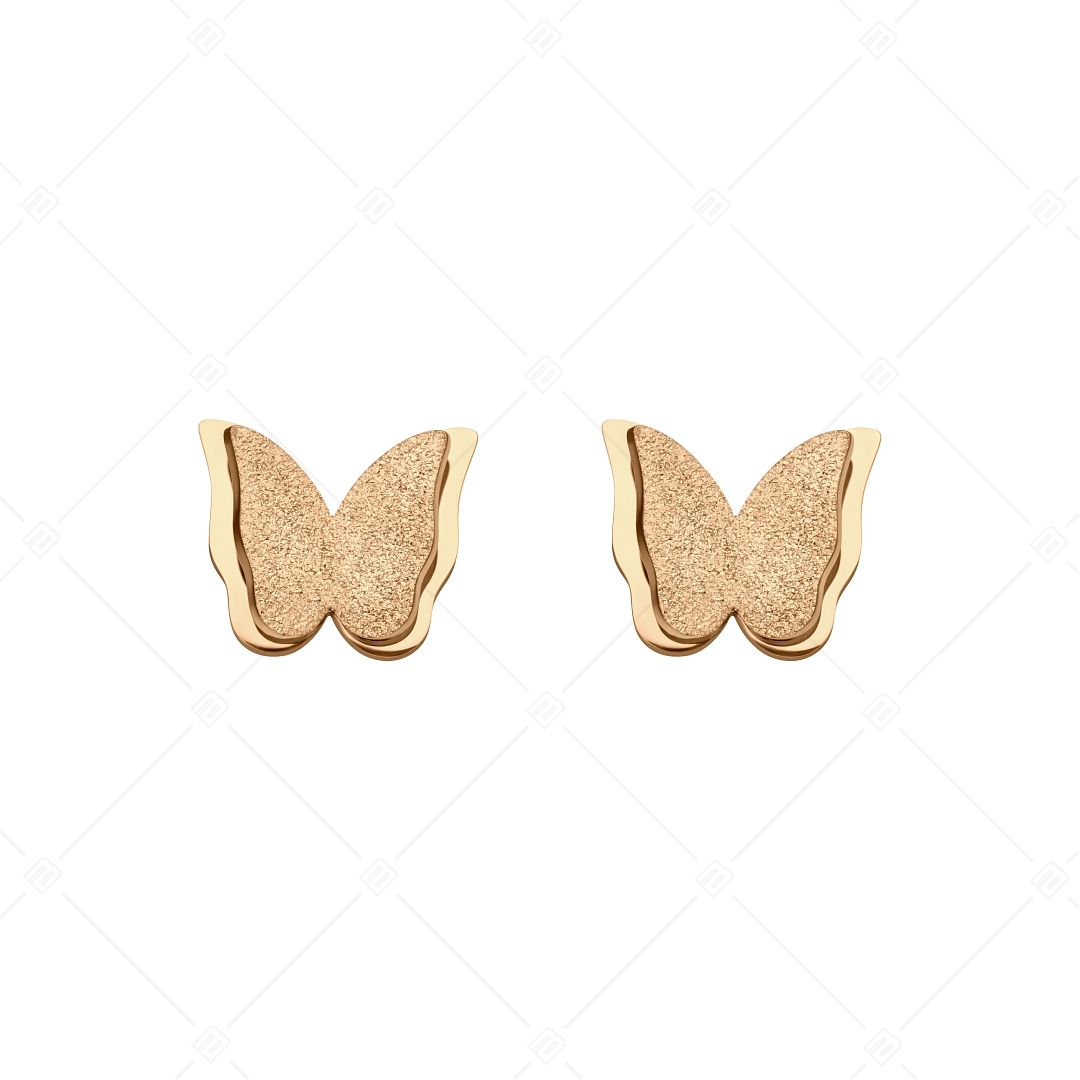 BALCANO - Papillon / Schmetterling Ohrstecker mit Glitzer Oberfläche (141201BC96)