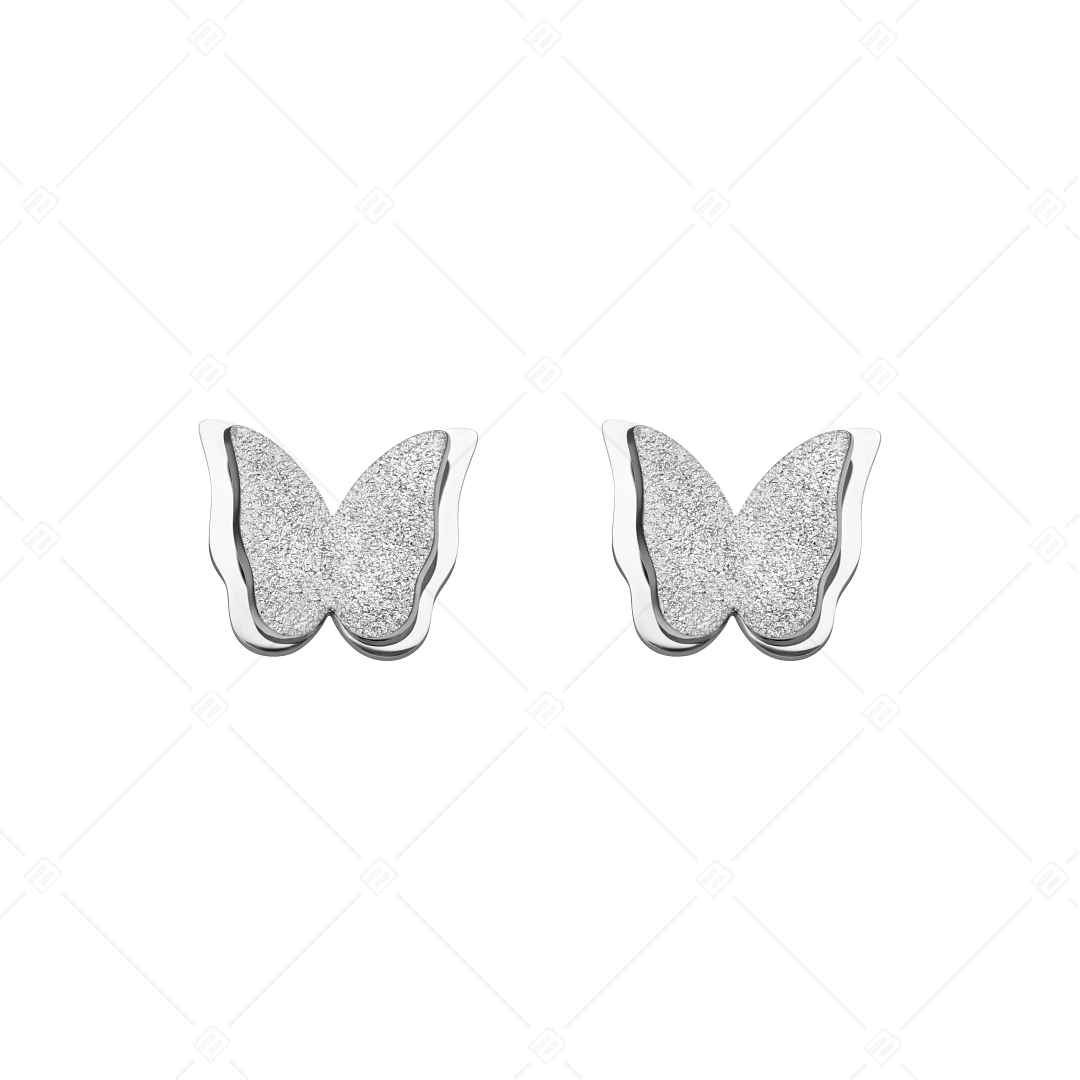 BALCANO - Papillon / Schmetterling Ohrstecker mit Glitzer Oberfläche (141201BC97)