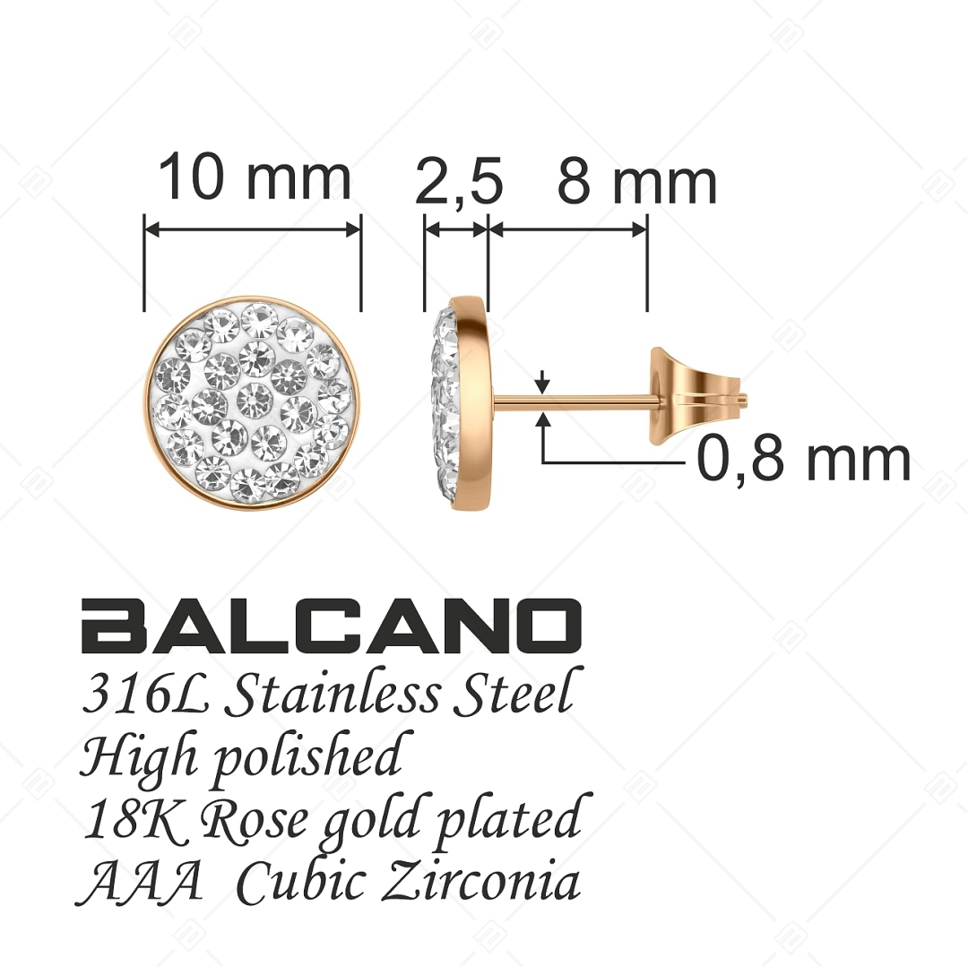 BALCANO - Glitter / Boucles d'oreilles rondes en cristal type perceuse (141203BC96)