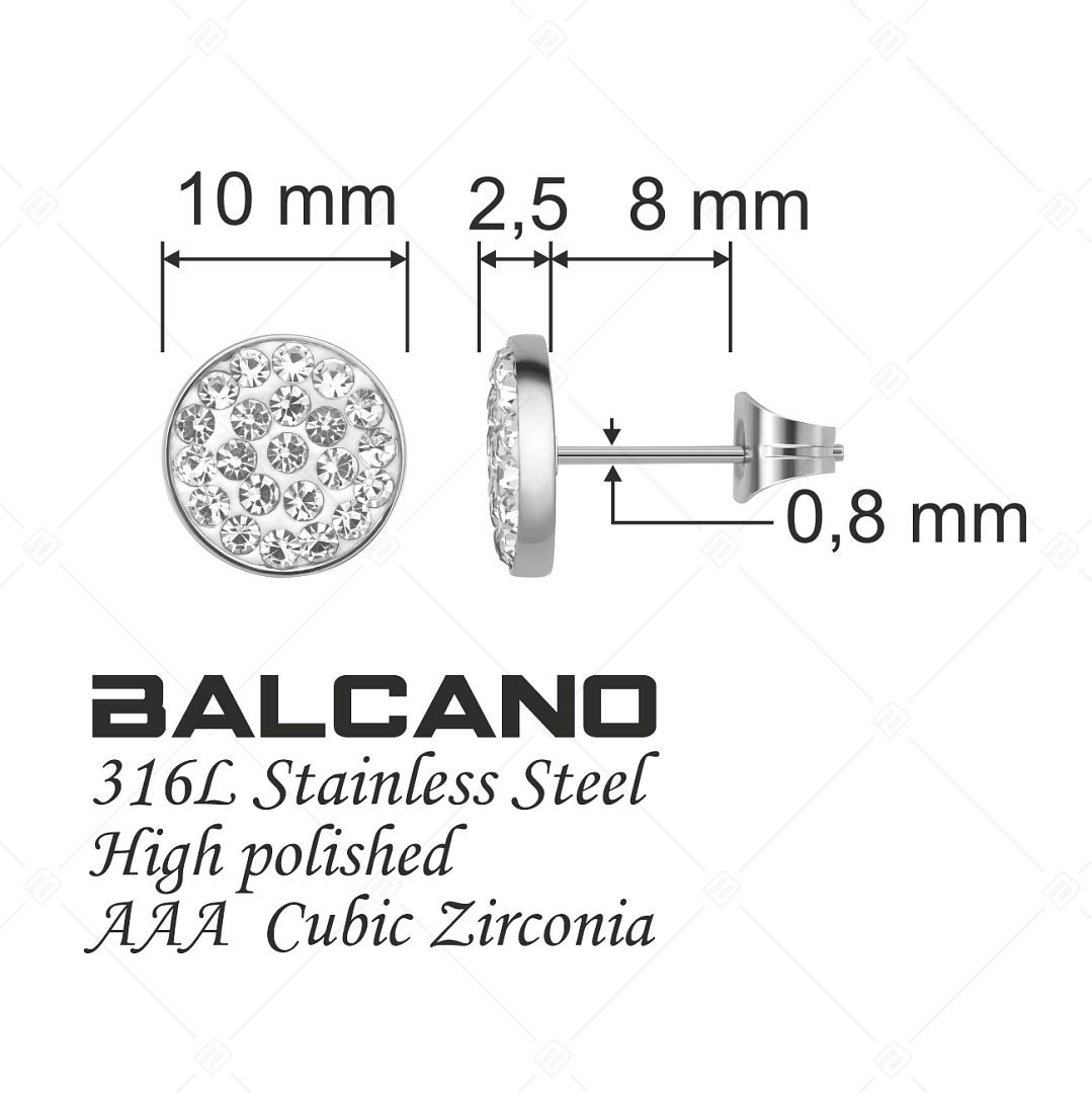 BALCANO - Glitter / Round earrings with crystal (141203BC97)