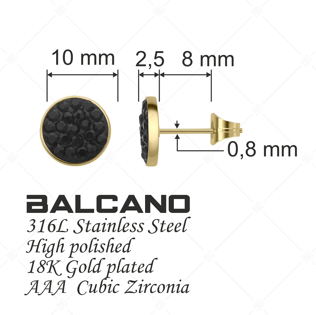 BALCANO - Glitter / Boucles d'oreilles rondes en cristal type perceuse (141204BC88)