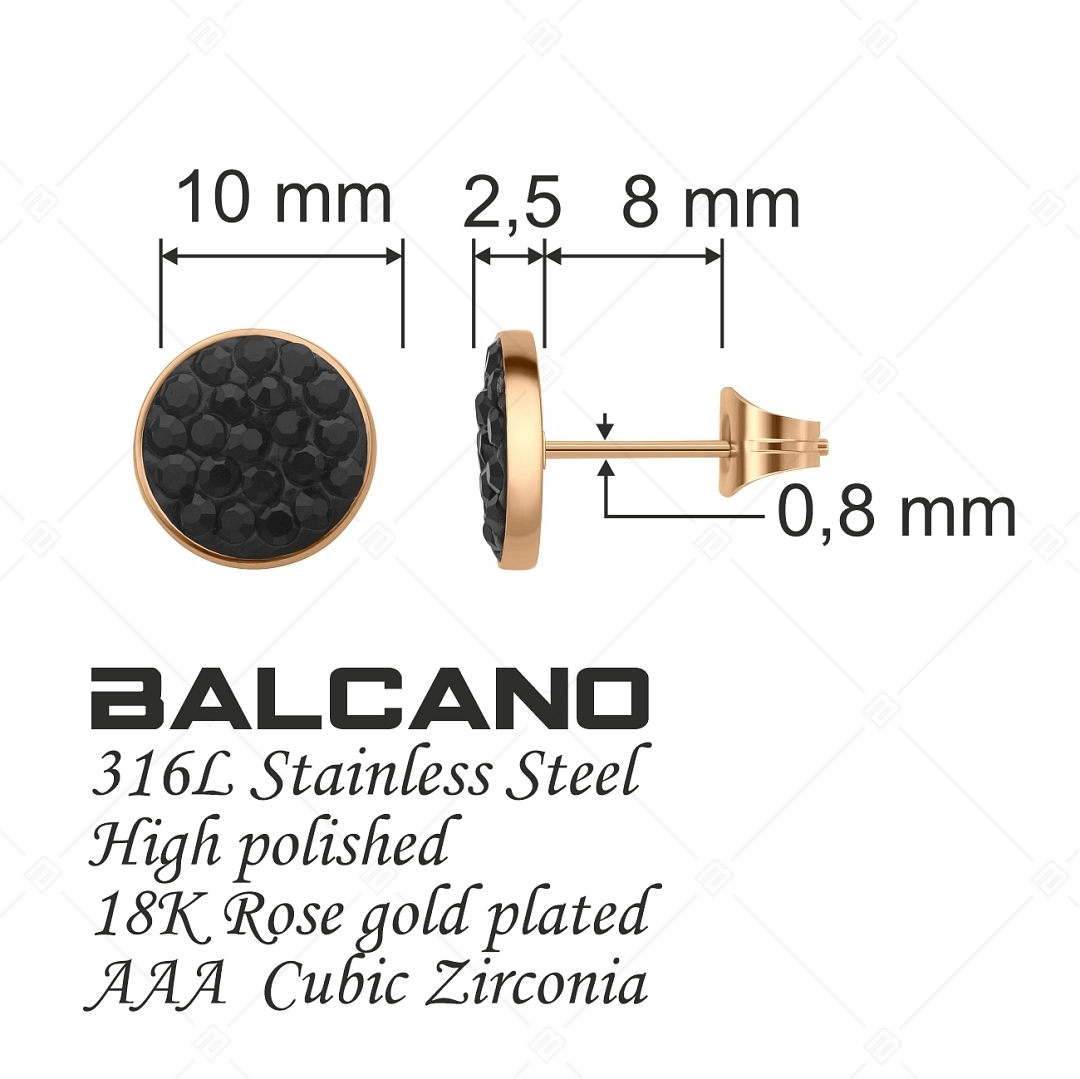 BALCANO - Glitter / Boucles d'oreilles rondes en cristal type perceuse (141204BC96)