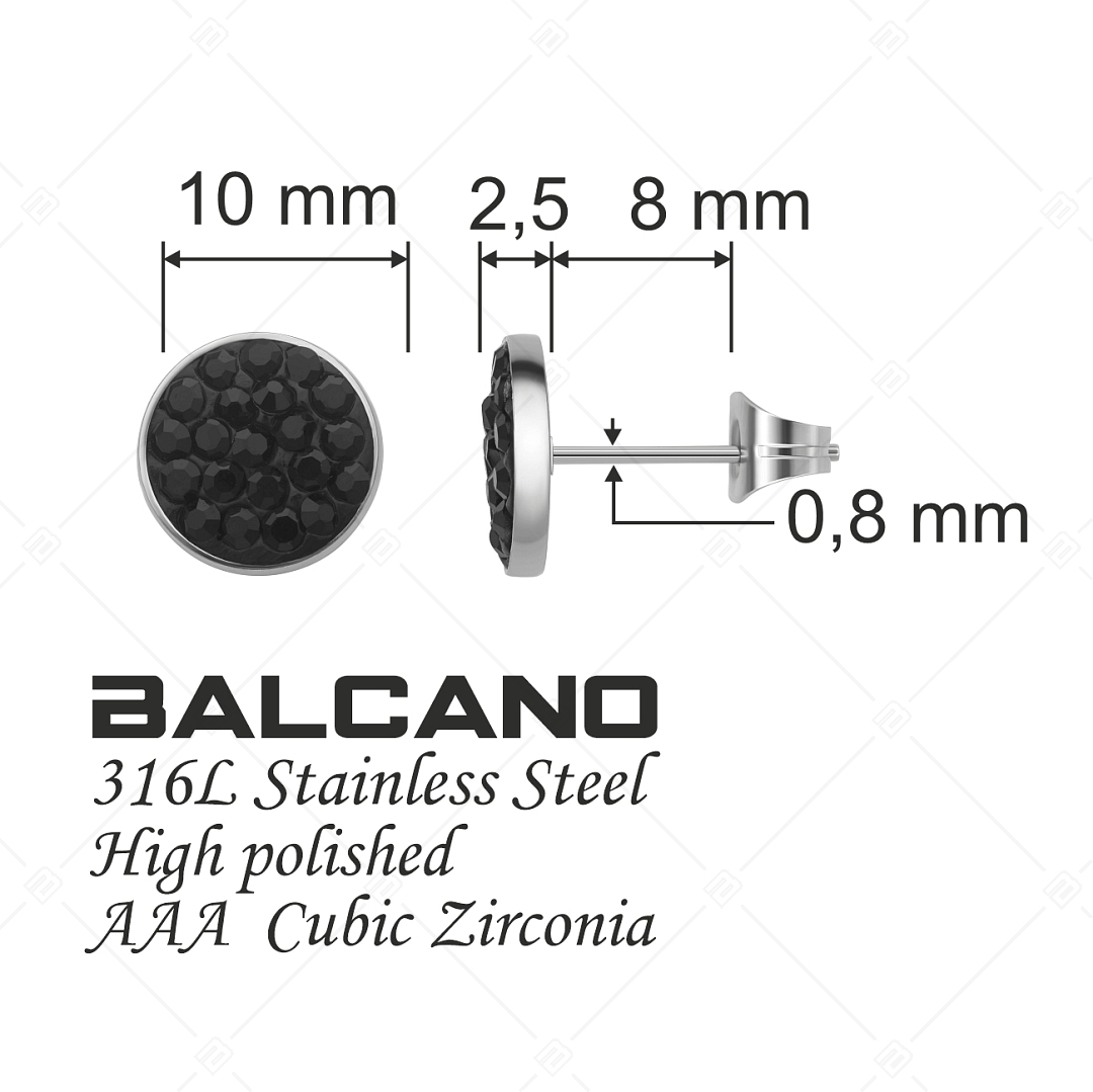 BALCANO - Glitter / Boucles d'oreilles rondes en cristal type perceuse (141204BC97)