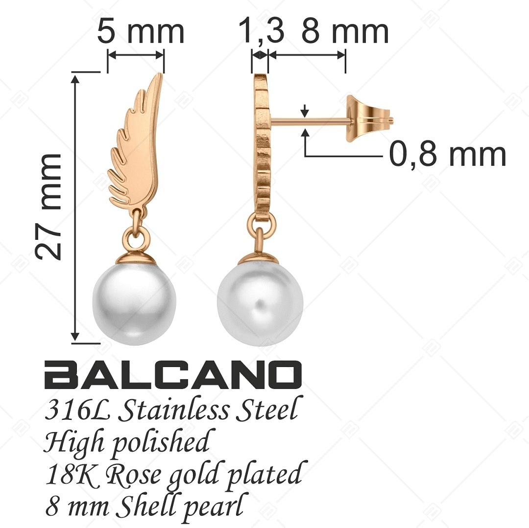 BALCANO - Angelo / Engelsflügel Ohrringe Anhänger mit Muschelperlen (141205BC96)