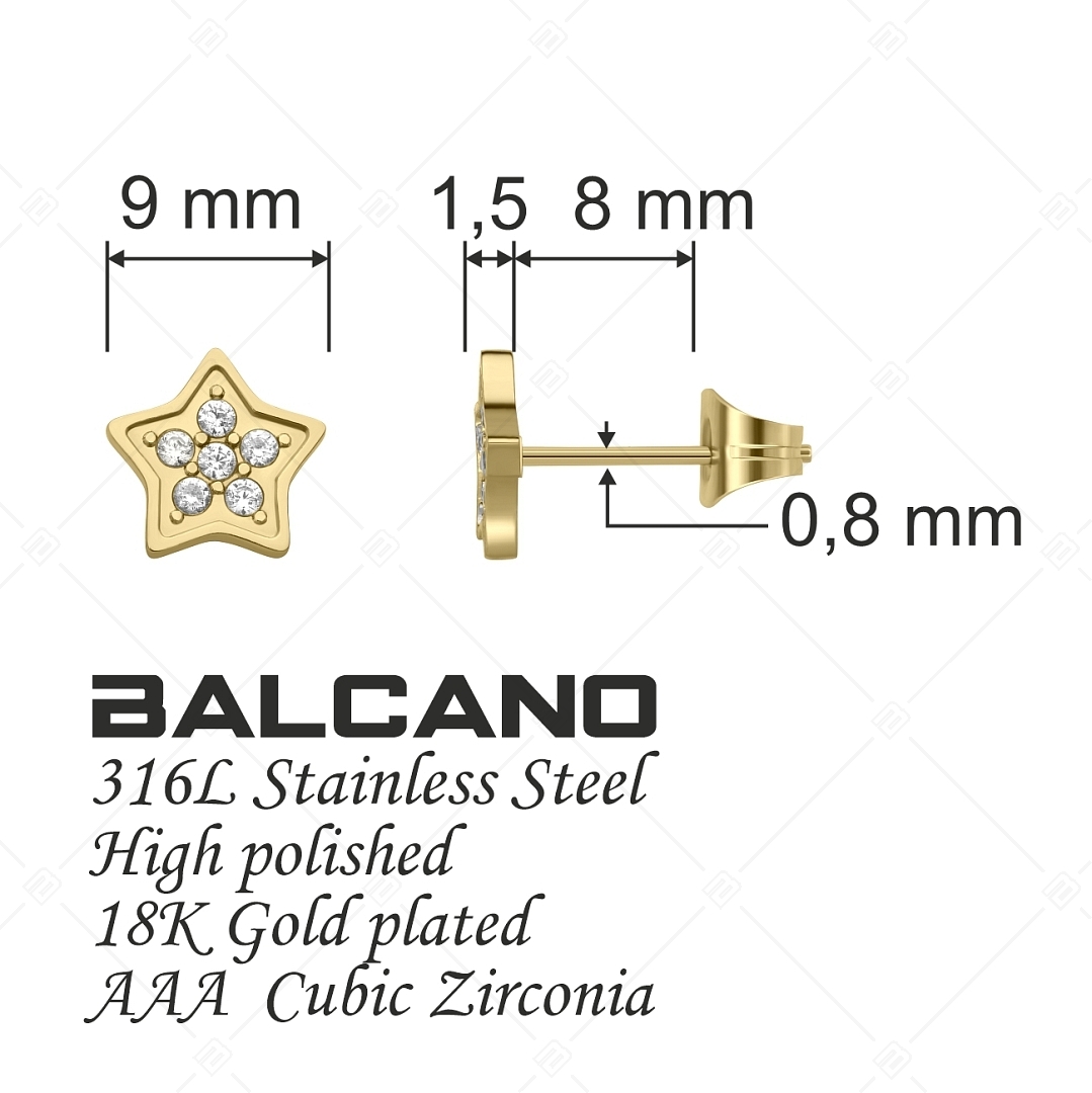 BALCANO - Asteri / Boucles d'oreilles en pierre précieuse en forme d'étoile (141208BC88)
