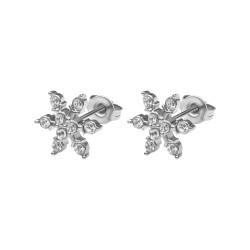 BALCANO - Hiona / Snowflake Earrings With Zirconia