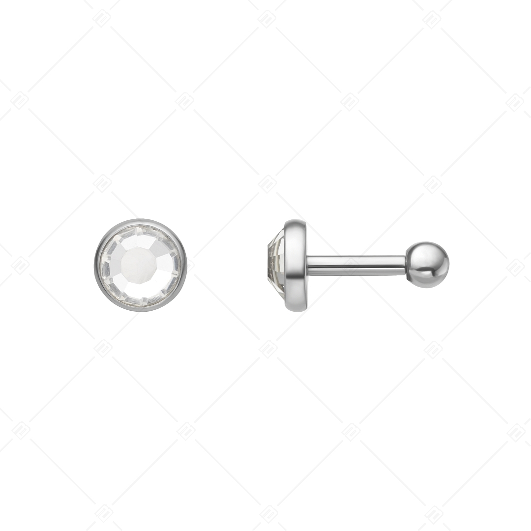BALCANO - Punto / Ball Closure Sparkle Dot Earrings With Crystal (141210BC00)