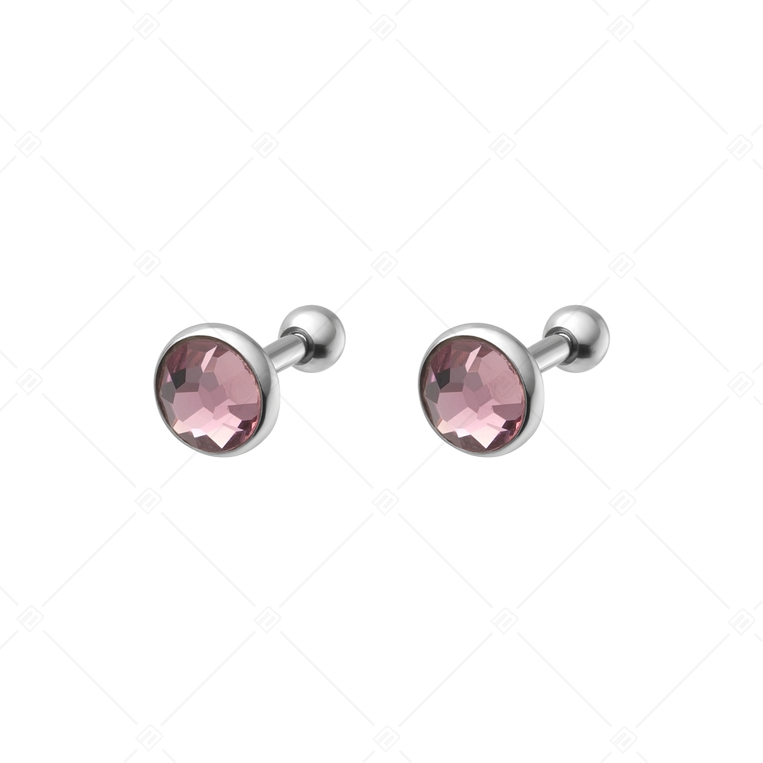 BALCANO - Punto / Ball Closure Sparkle Dot Earrings With Crystal (141210BC28)