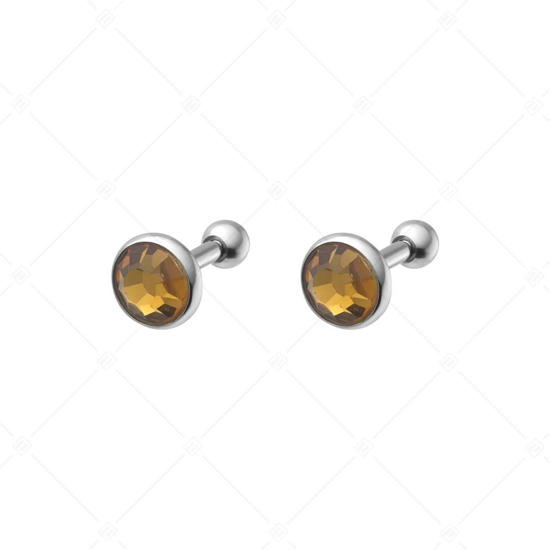 BALCANO - Punto / Ball Closure Sparkle Dot Earrings With Crystal (141210BC55)