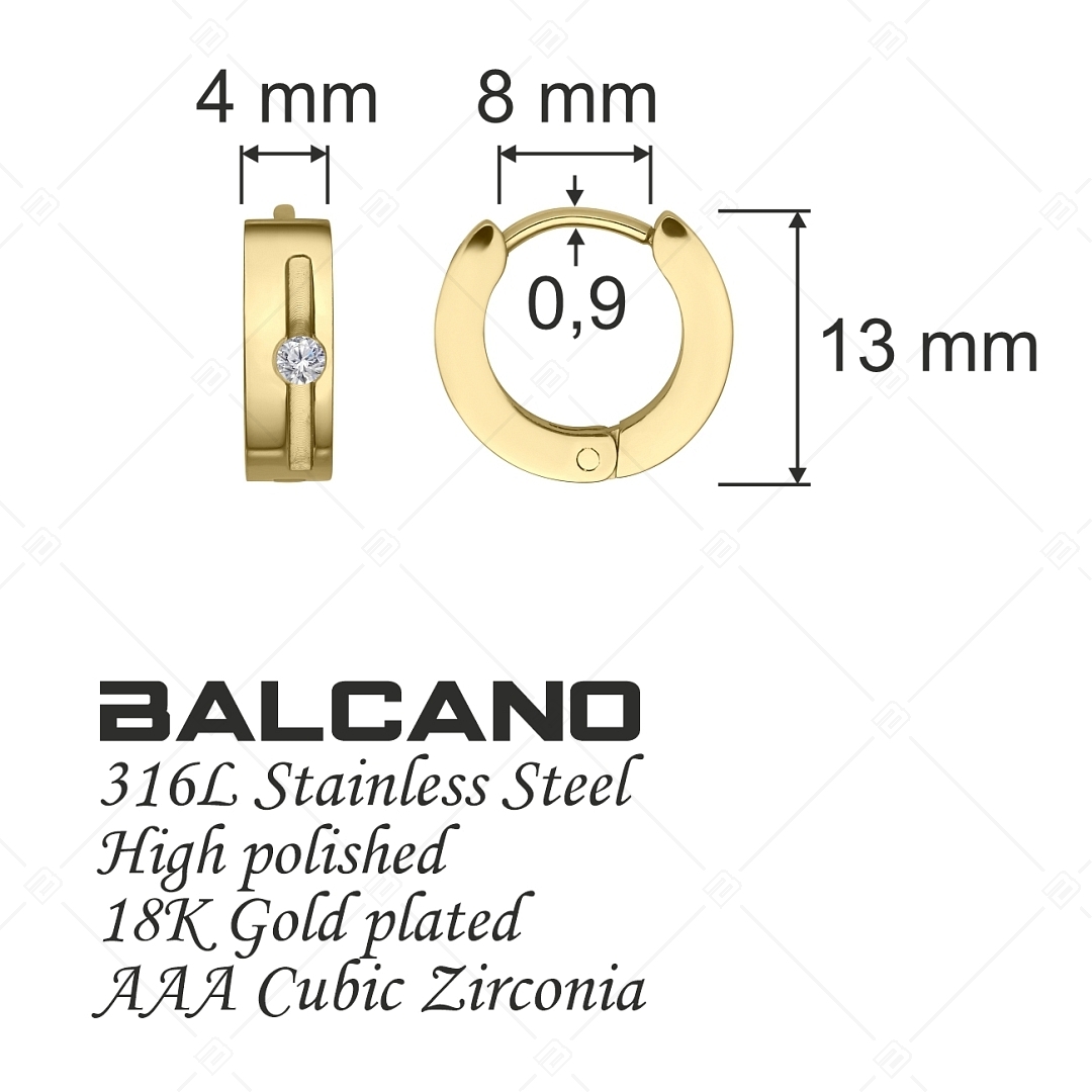 BALCANO - Luna / Boucles d'oreilles créoles avec zirconium et fermoir à pression (141213BC88)