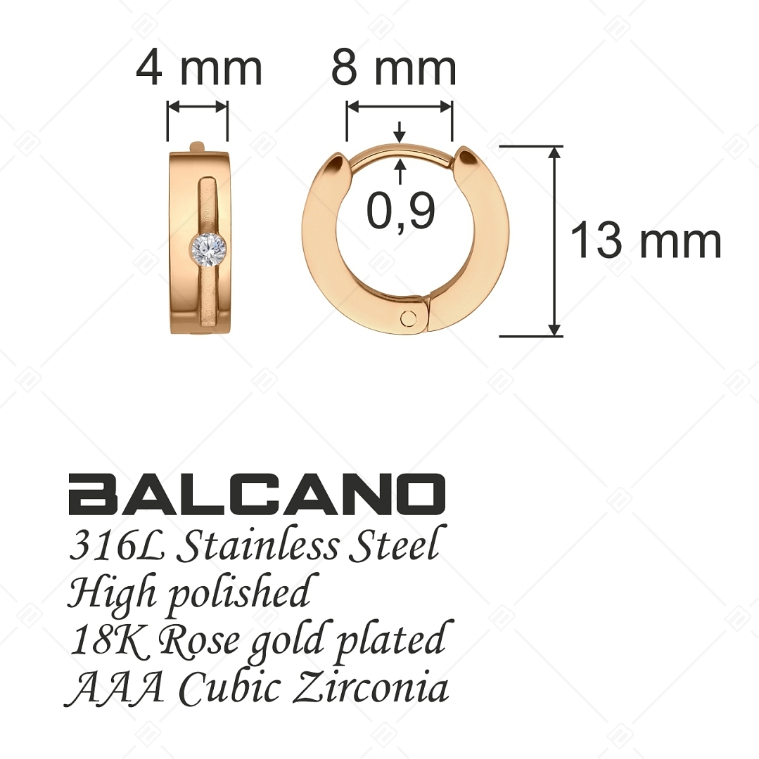 BALCANO - Luna / Boucles d'oreilles créoles avec zirconium et fermoir à pression (141213BC96)