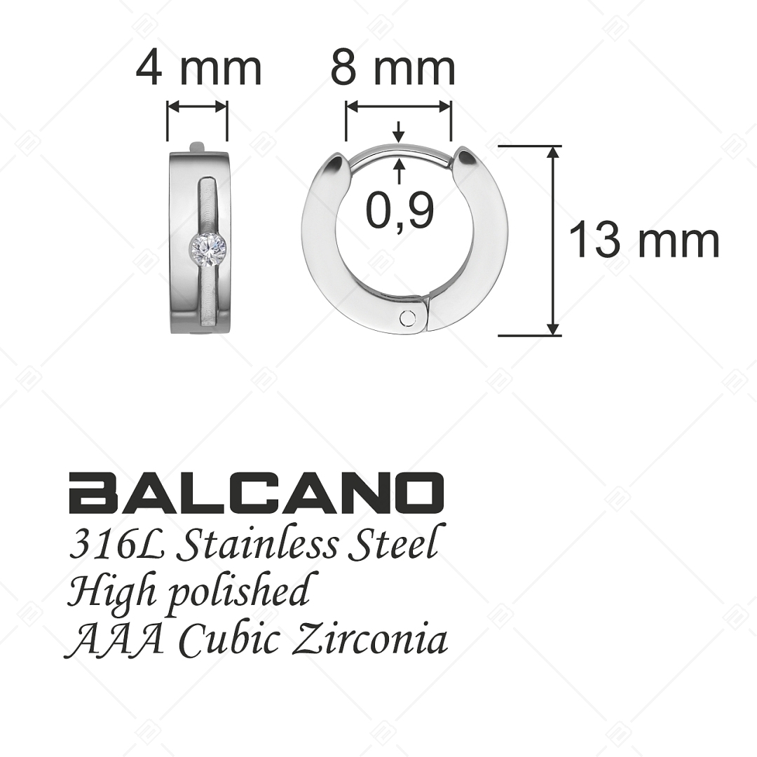 BALCANO - Luna / Boucles d'oreilles créoles avec zirconium et fermoir à pression (141213BC97)