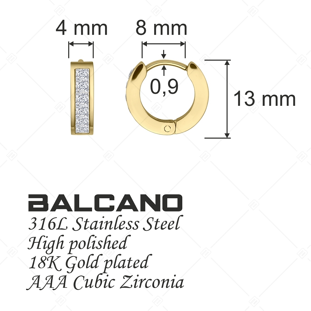 BALCANO - Grazia / Boucles d'oreilles créoles avec pierre précieuse zirconium (141214BC88)