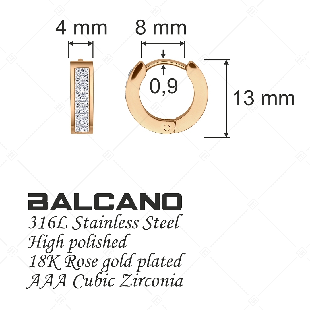 BALCANO - Grazia / Boucles d'oreilles créoles avec pierre précieuse zirconium (141214BC96)