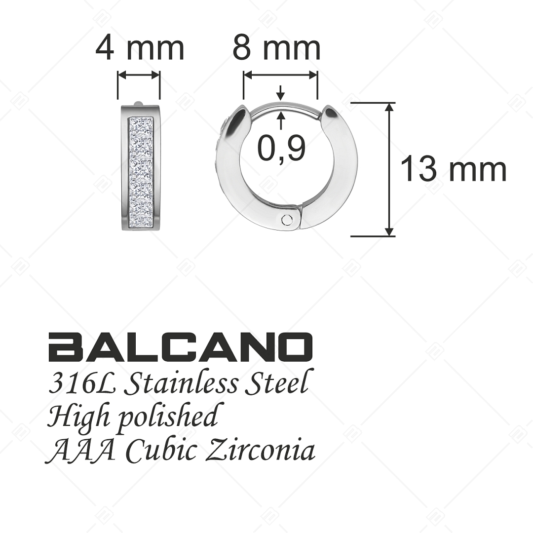 BALCANO - Grazia / Stainless steel earrings with cubic zirconia gemstones (141214BC97)