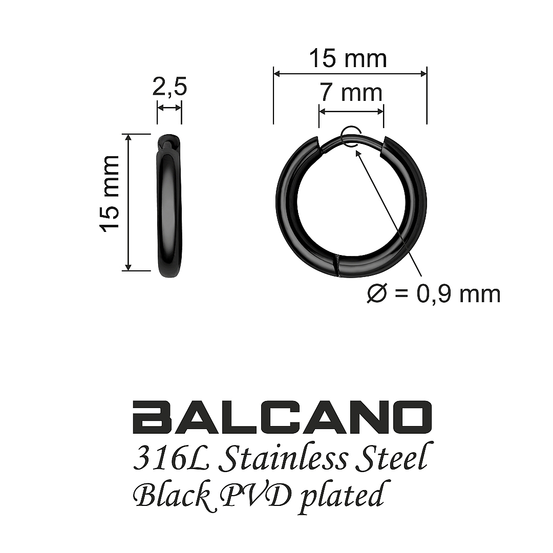 BALCANO - Giro / Petits boucles d'oreilles créoles (141216BC11)