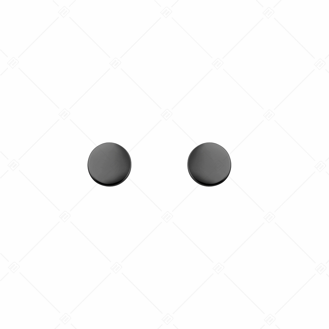BALCANO - Bottone / Gravierbare Edelstahl-Ohrringe mit schwarzer PVD-Beschichtung (141218EG11)