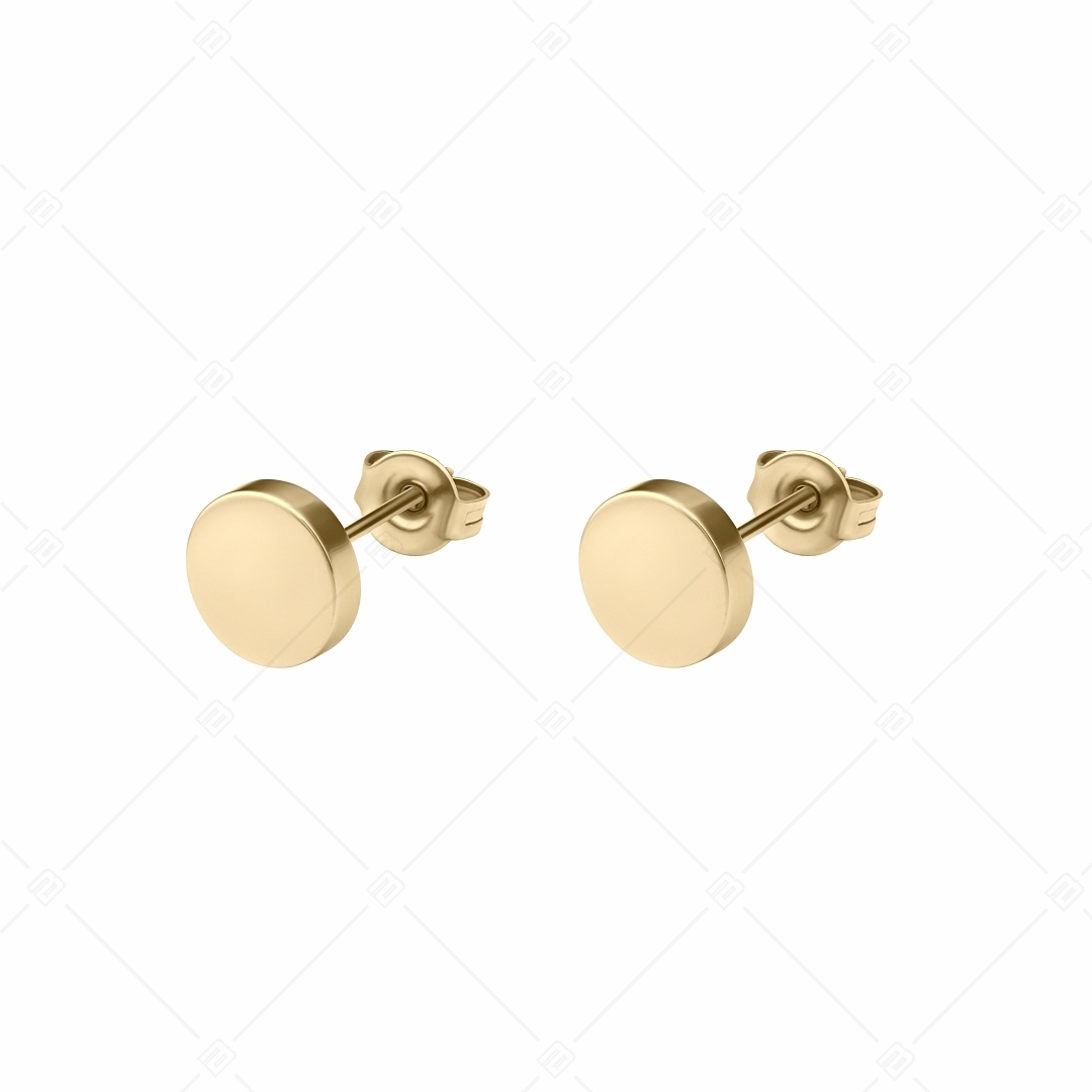 BALCANO - Bottone / Engravable Stainless Steel Earrings With 18K Gold Plated (141218EG88)