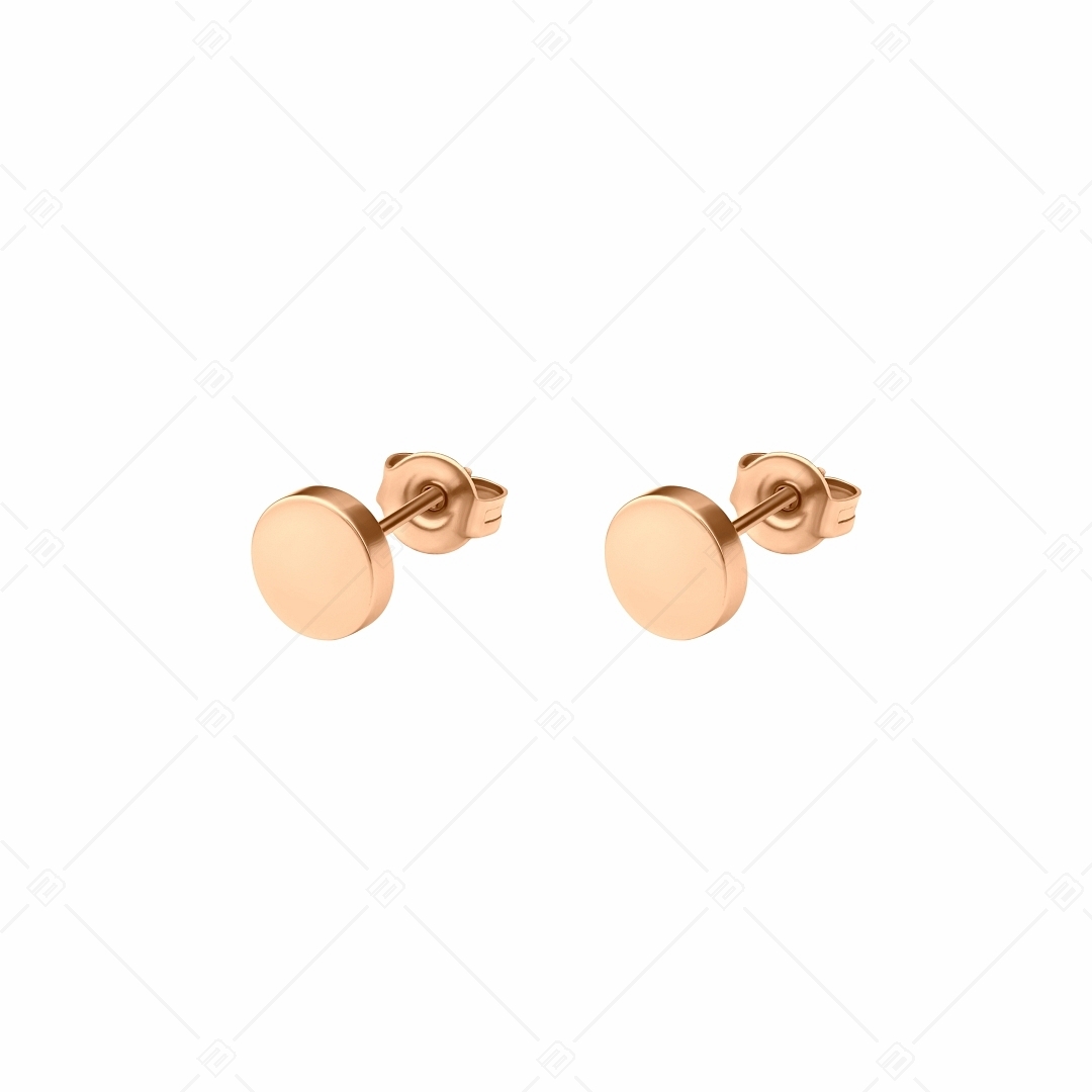 BALCANO - Bottone / Boucles d'oreilles gravables en acier inoxydable plaqué rose or 18K (141218EG96)