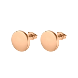 BALCANO - Bottone / Engravable stainless steel earrings with 18K rose gold plated