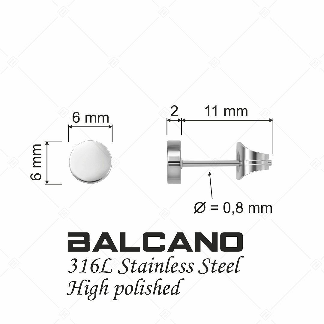 BALCANO - Bottone / Engravable Stainless Steel Earrings (141218EG97)