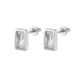 BALCANO - Principessa / Unique earrings with cubic zirconia gemstone, high polished