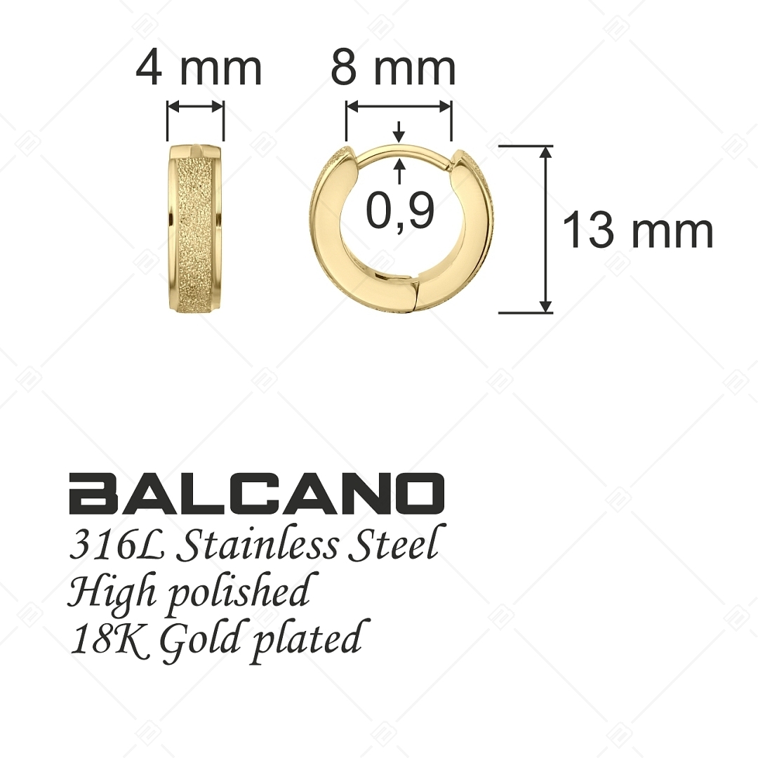 BALCANO - Caprice / Einzigartige Ohrringe aus 18K vergoldetem Edelstahl mit Glitzer Oberfläche (141223BC88)
