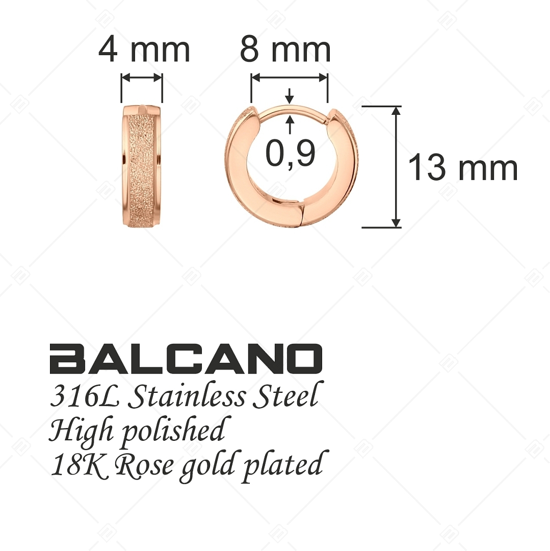 BALCANO - Caprice / Einzigartige Ohrringe aus 18K rosévergoldetem Edelstahl mit Glitzer Oberfläche (141223BC96)