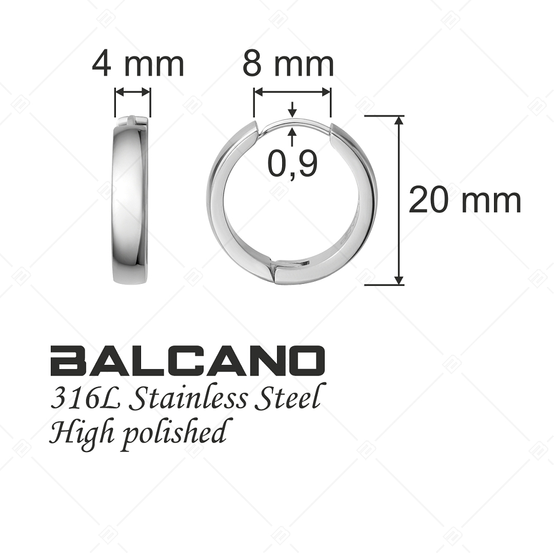 BALCANO - Lisa / Boucles d'oreilles créoles en acier inoxydable avec polissage à haute brillance (141224BC97)