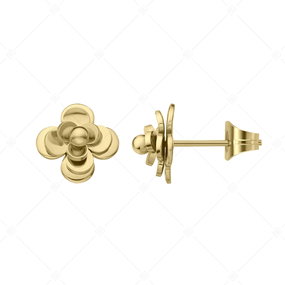 BALCANO - Rose / Stainless Steel Flower Earrings, 18K Gold Plated (141225BC88)