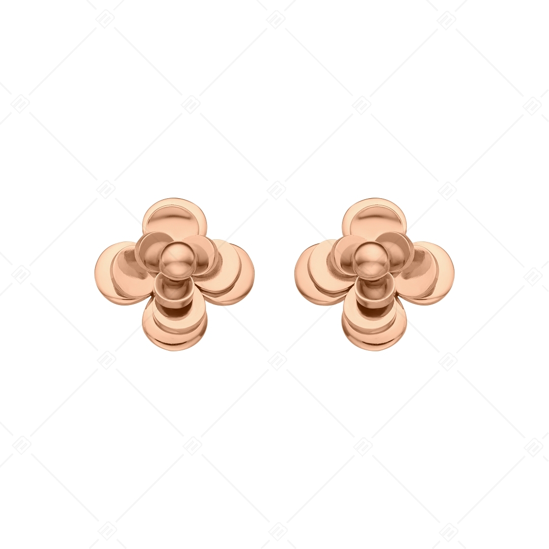 BALCANO - Rose / Boucles d'oreilles en forme fleur spéciale plaqué or rose 18K (141225BC96)