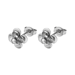 BALCANO - Rose / Stainless Steel Flower Earrings, High Polished