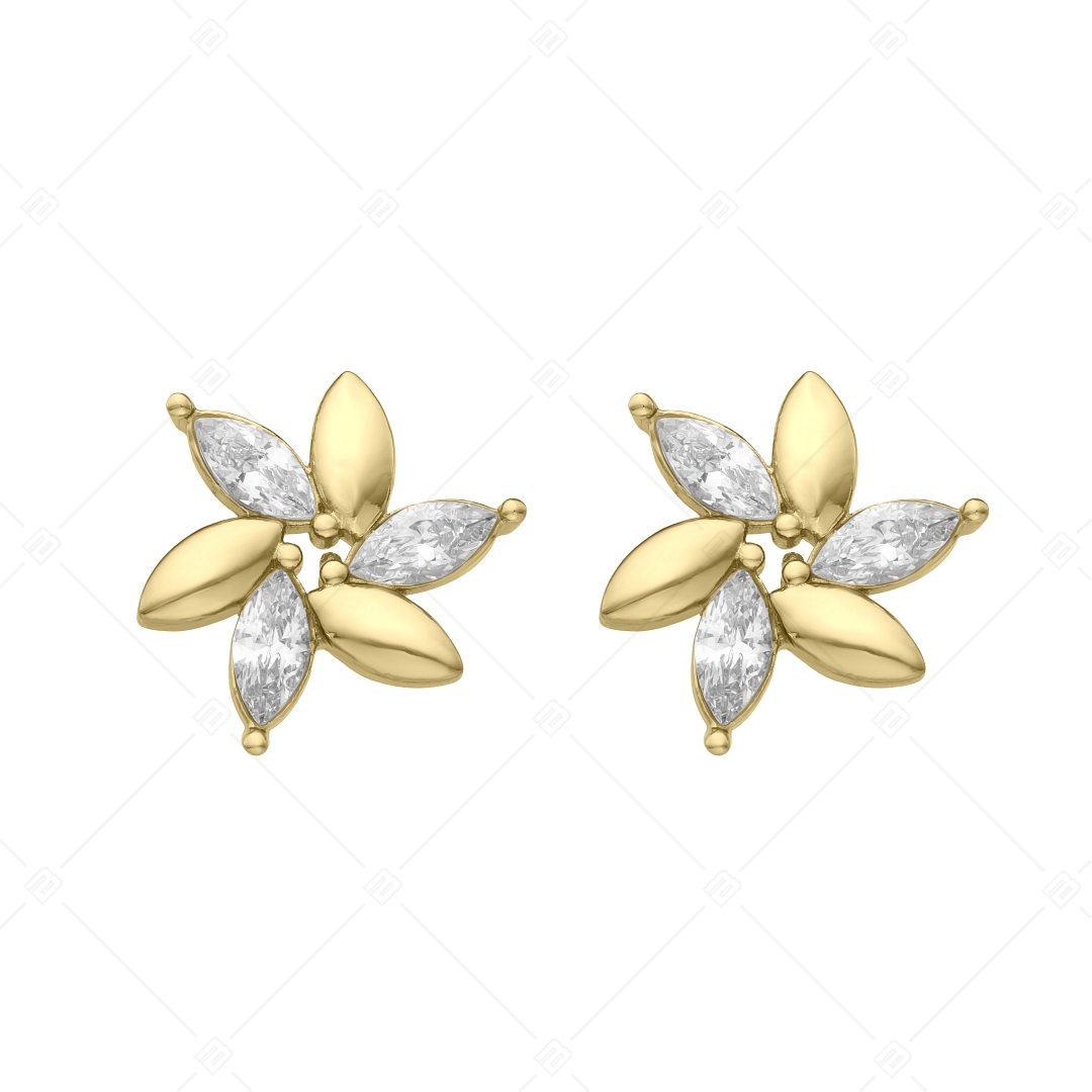 BALCANO - Carly / Boucles d'oreilles en forme de fleur plaqué or 18K avec des pierres de zirconium (141226BC88)