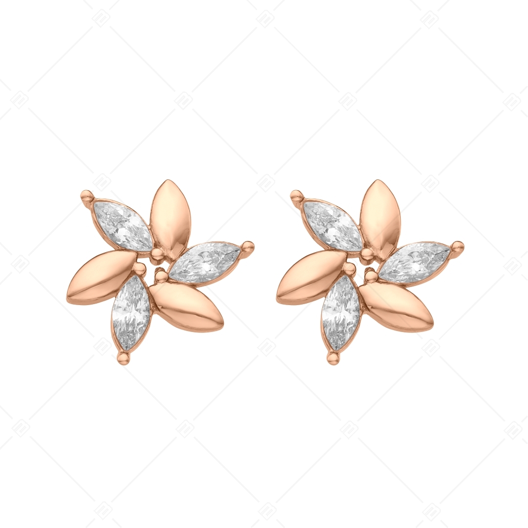 BALCANO - Carly / Boucles d'oreilles en forme de fleur plaquée or rose 18K avec pierres de zirconium (141226BC96)